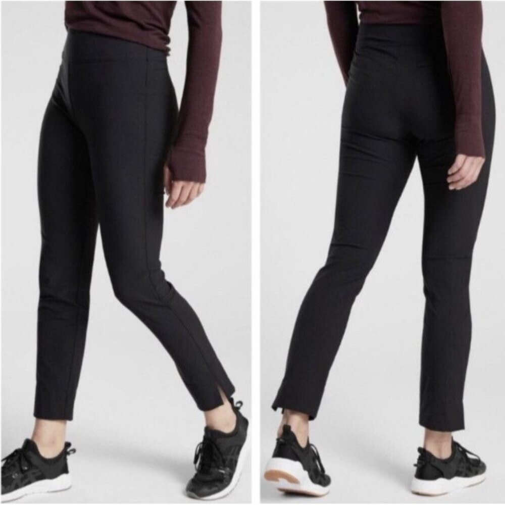 ATHLETA Pants Womens 6 Wander Slim Ankle Black Travel Athleisure Office